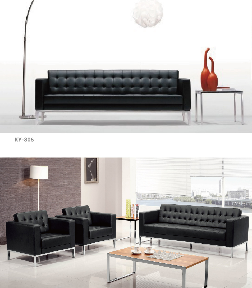 Black with metal frame sofa sets for office 