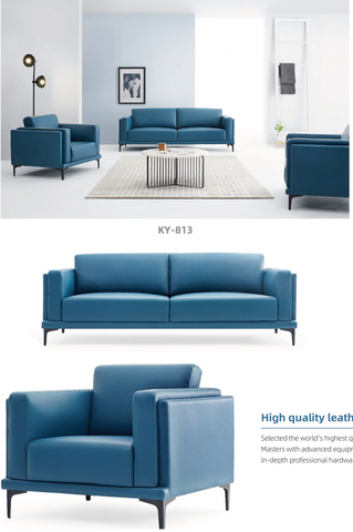 Blue sofa sets for office 